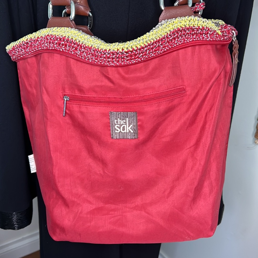 Multicolor Crochet Tote Bag with Braided Handles - Picture 6 of 11